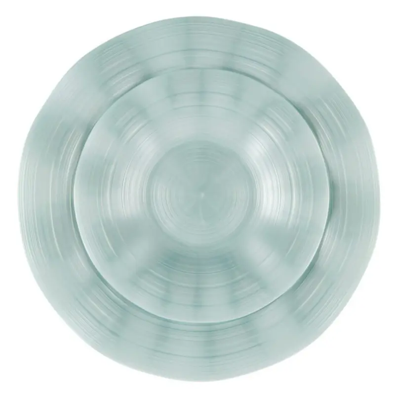Teal Pearl Ribbed Plastic Dinnerware Set — 10-Inch Plates & 7-Inch Bowls Combo 1