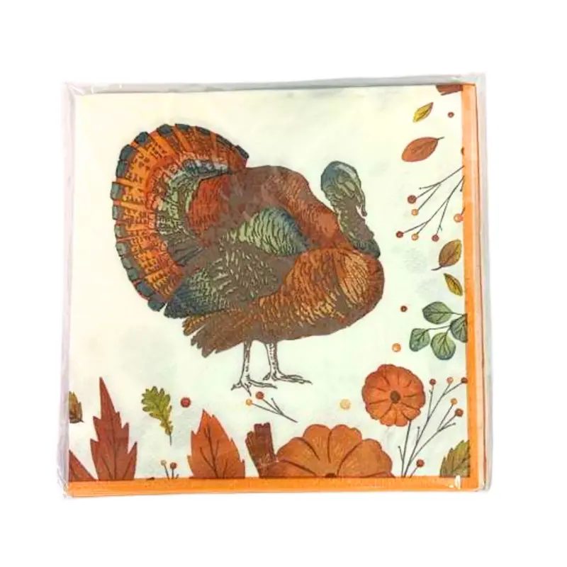 Thanksgiving Beverage Napkins – Autumn-Inspired 16-Pack 1