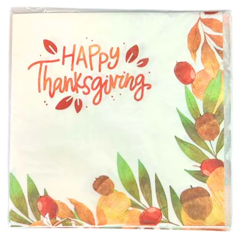 Thanksgiving Mealtime Napkins – Seasonal 16-Piece Set 1