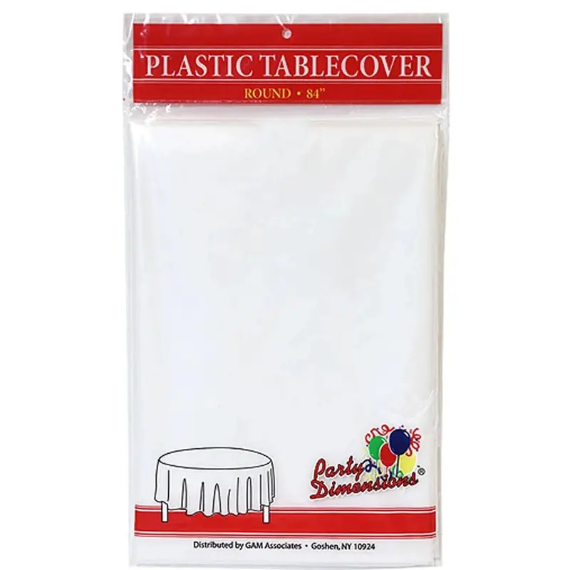 Transparent Clear Disposable Plastic Round Tablecloth – 84 Inch Diameter 1