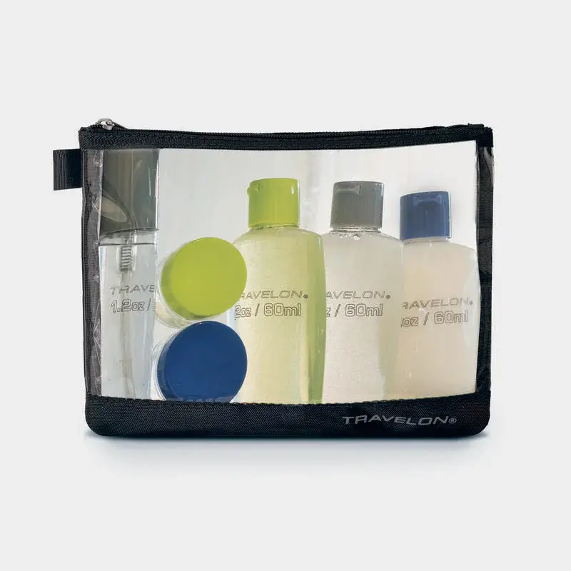 Travelon Leak-Proof Zip-Top Quart-Sized Travel Bag With Sample Bottles 1