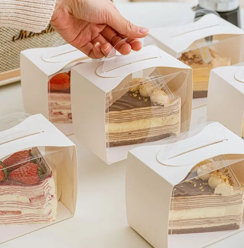 Triangular Slice Cake Box – Compact Single-Serving Dessert Packaging 1