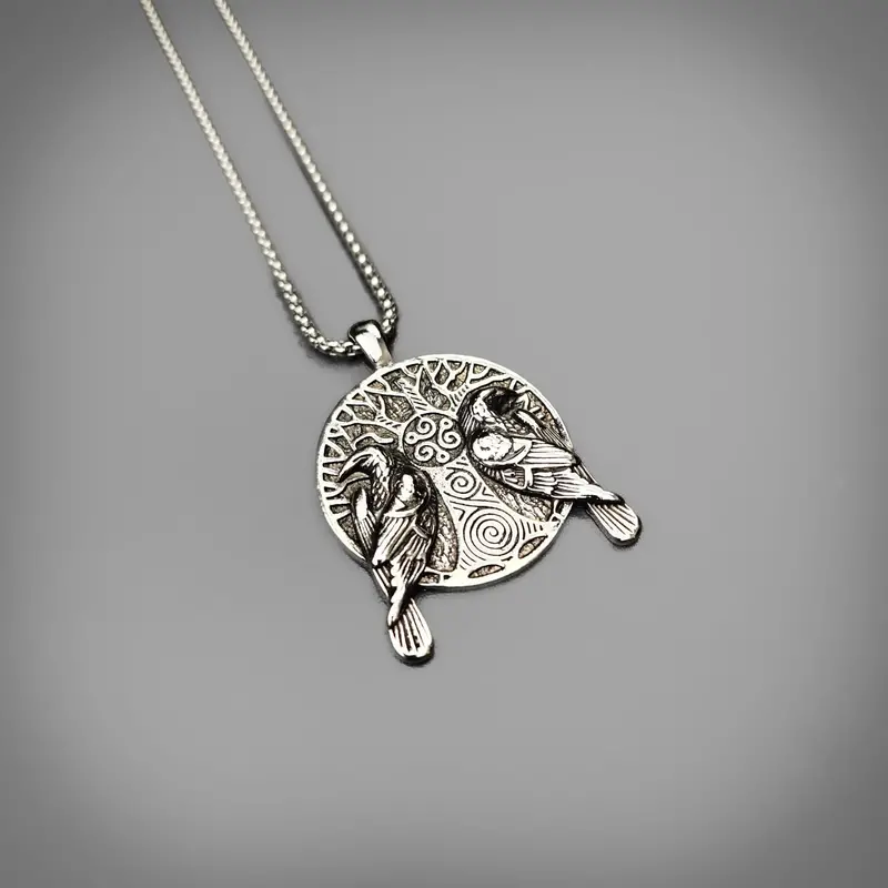 Twin Raven Medallion – Odin-Inspired Dual-Bird Pendant 1