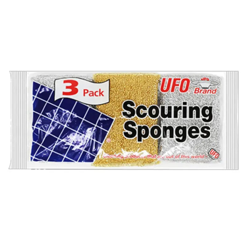 Ufo-Design Heavy-Duty Scouring Sponges – 3-Pack Multipurpose Cleaning Set 1