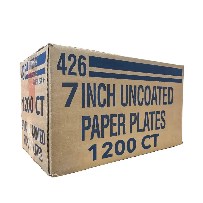 Uncoated White 7-Inch Paper Lunch Plates – Bulk Case Of 1200 1