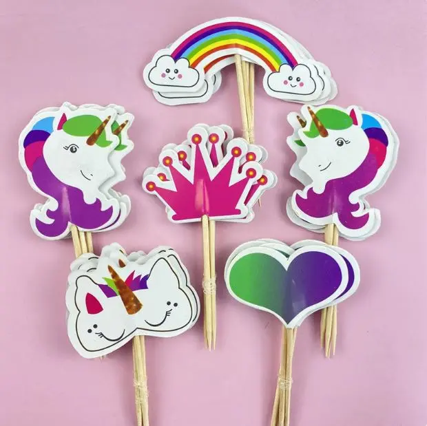 Unicorn Cupcake Toppers – Whimsical 24-Piece Dessert Decoration Set 1
