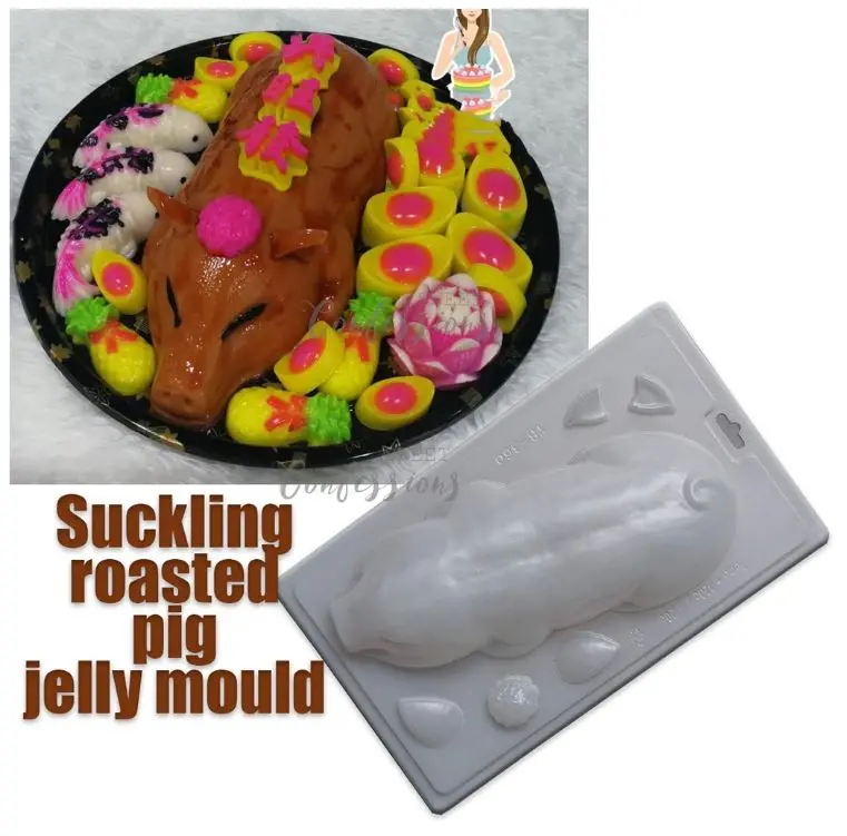 Vegetarian Roast Pig Jelly Mold – Chinese New Year Agar-Agar Cake And Vegan Gelatin Shape 1