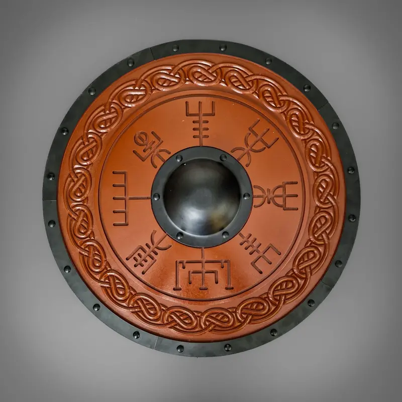 Vegvísir Norse Shield Pendant – Trollkors Design 1