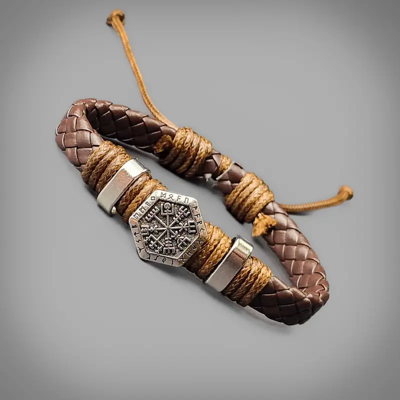 Vegvisir Woven Wristband – Norse Symbolic Braided Bracelet 1