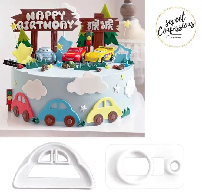 Vehicle-Themed Fondant Cutters – Car Shapes For Boys’ Birthday Cakes 1