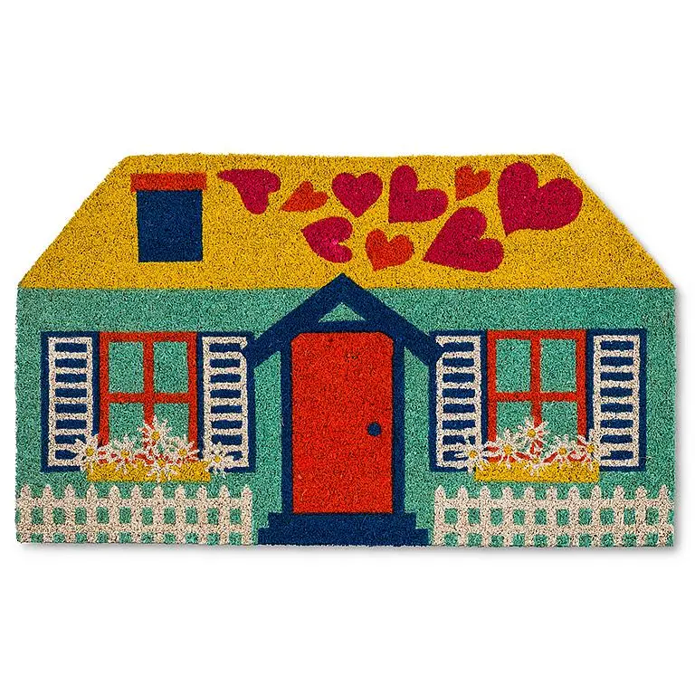 Vibrant House-Shaped Indoor/Outdoor Doormat 1