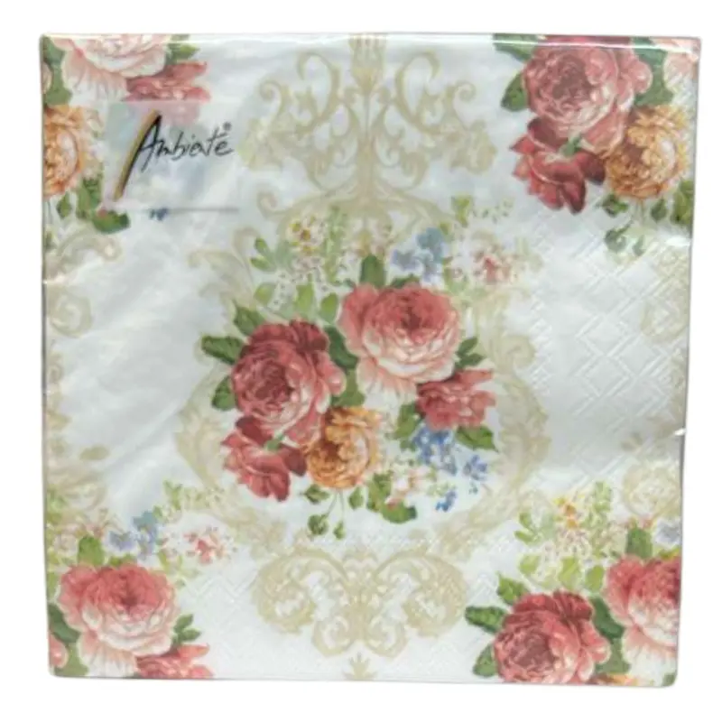 Vintage Flower Lunch Napkins – 20-Pack Retro Floral Pattern 1