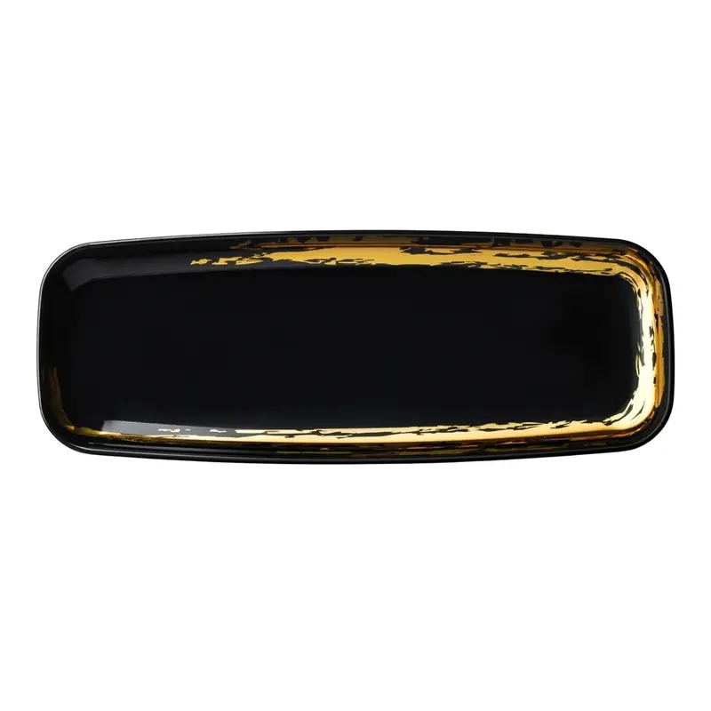 Whisk Black Oval Disposable Serving Tray – 6.5" X 17.5" (2-Pack) 1