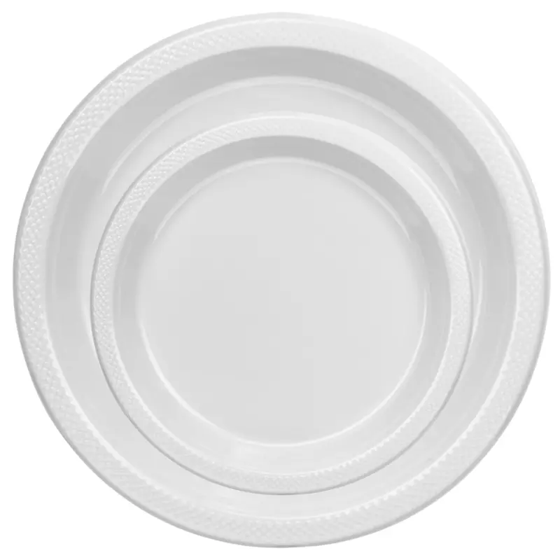 White 10-Inch And 7-Inch Disposable Plastic Dinner Plates – Elegant Combo Pack 1