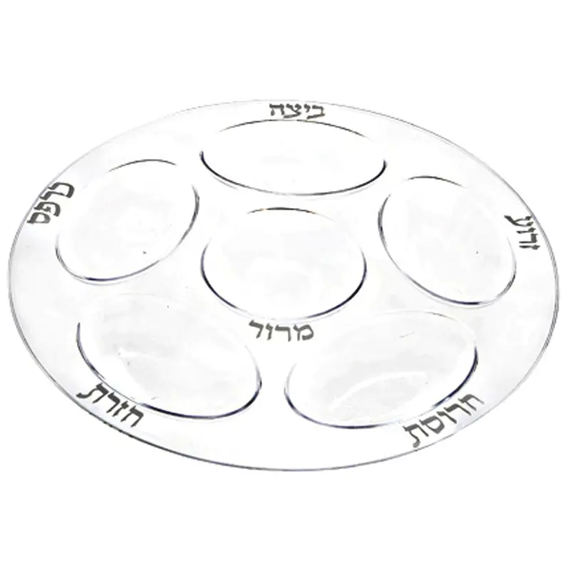 White-And-Silver Plastic Seder Plate – Reinforced Heavy-Duty Design 1