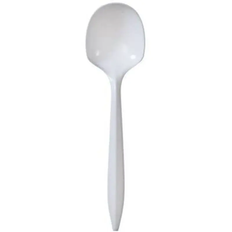 White Medium-Weight Disposable Soup Spoons – Bulk Pack 1