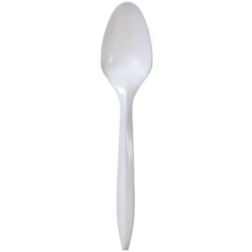 White Medium-Weight Disposable Teaspoon 1