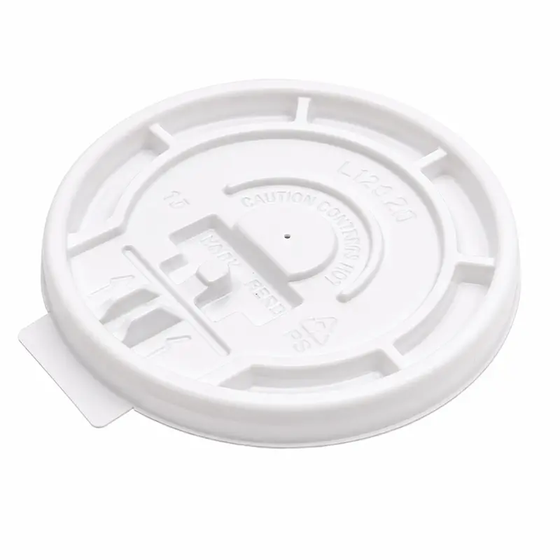 White Plastic Lids For 8 Oz Poly-Coated Paper Cups – Disposable Hot And Cold Beverage Covers 1