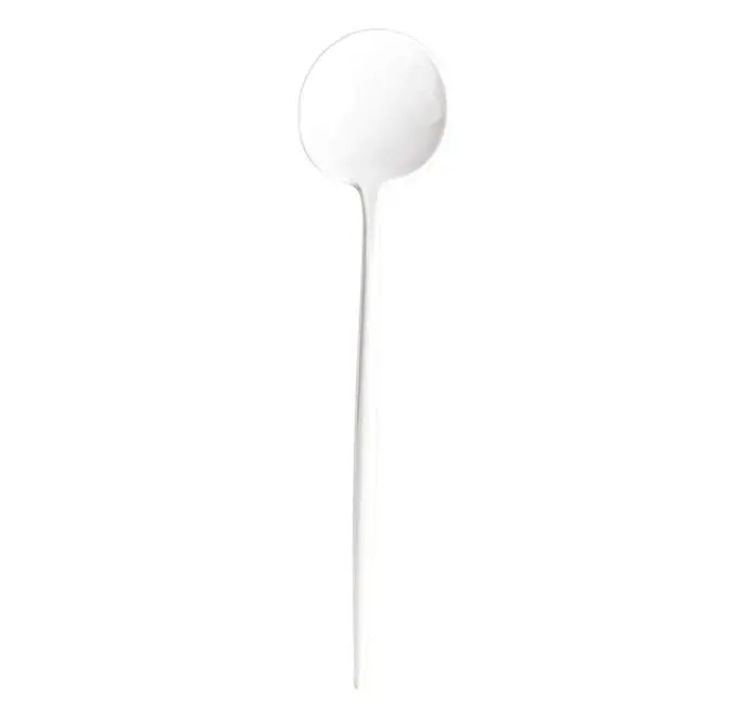 White Plastic Novelty Soup Spoon 1