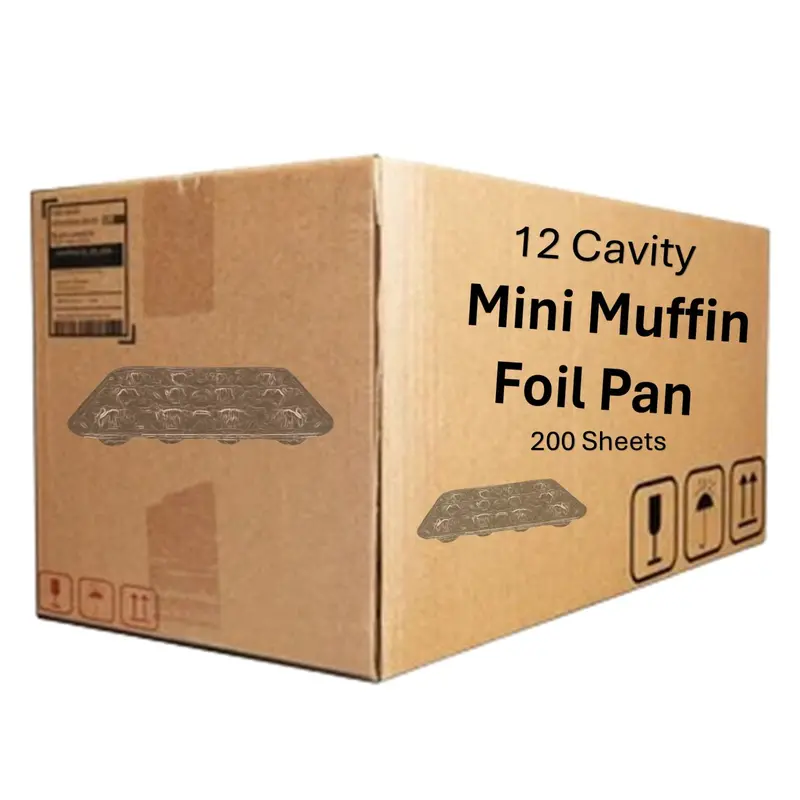 Wholesale 12-Cavity Mini Muffin Aluminum Foil Pan — 200 Per Case 1