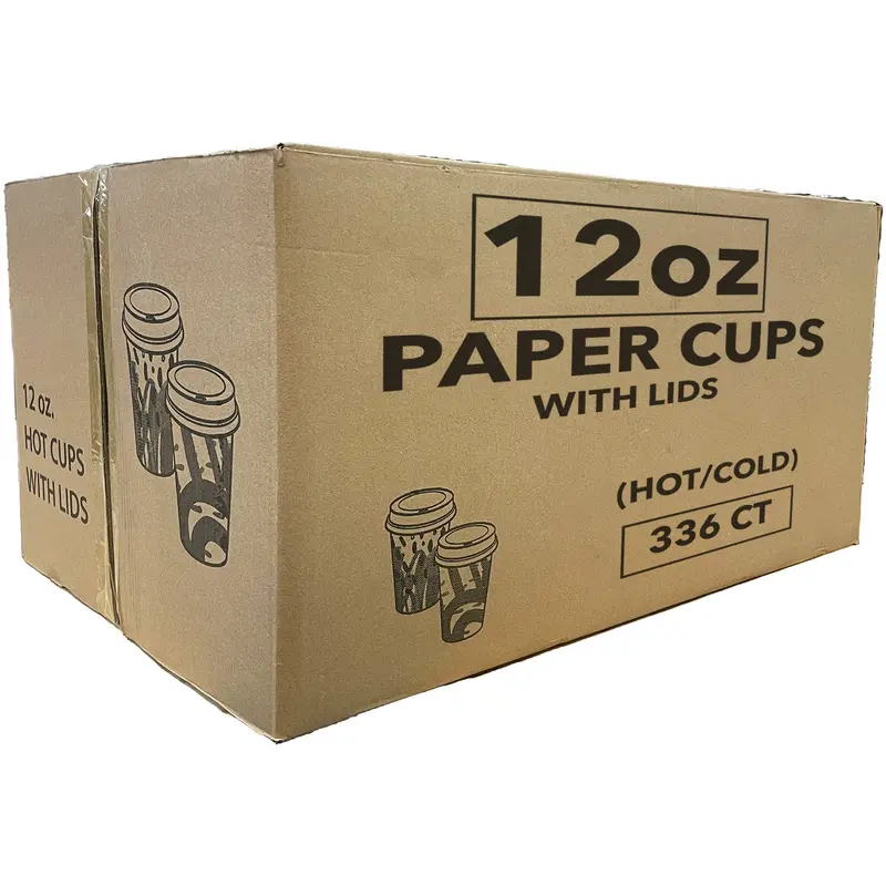 Wholesale 12 Oz Dual-Use Paper Cups With Lids – Hot & Cold – 336 Per Case 1