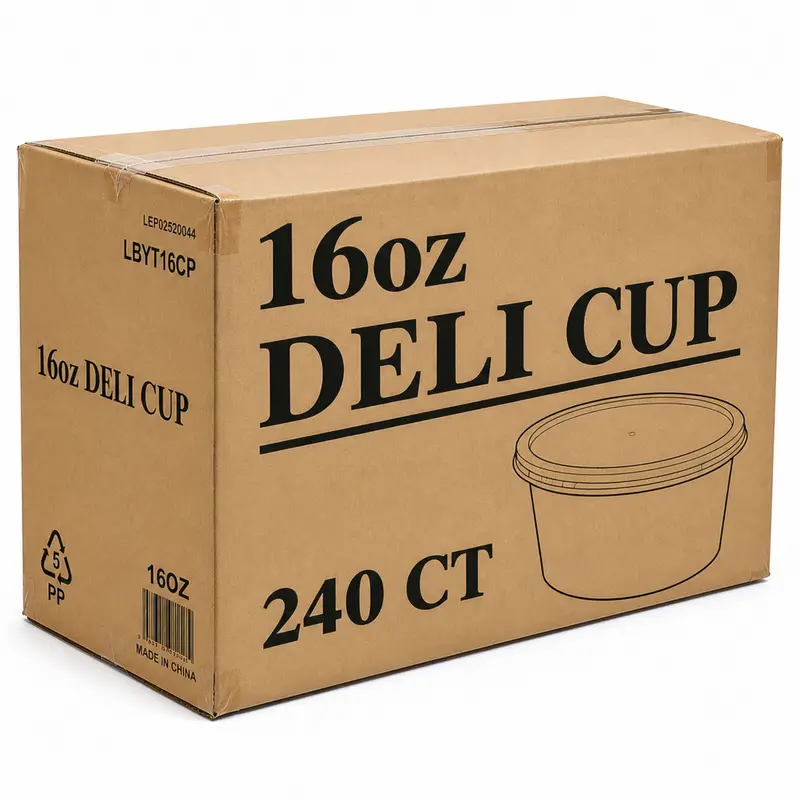 Wholesale 16 Oz Heavy-Duty Plastic Deli Cups With Lids – Food-Grade Disposable (240 Per Case) 1