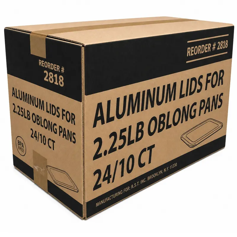 Wholesale 2.25 Lb Aluminum Oblong Pan Lids (8.25" × 5.75") – 240 Per Case – Requires Edge Bending For Fit 1