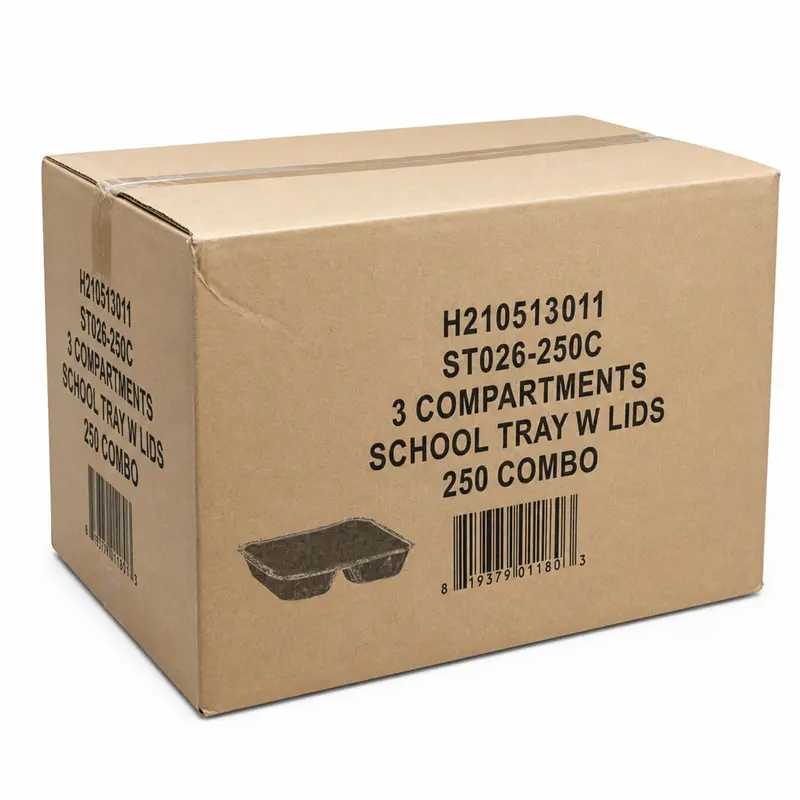 Wholesale 3-Compartment Aluminum Foil Trays With Lids – 250 Per Case 1