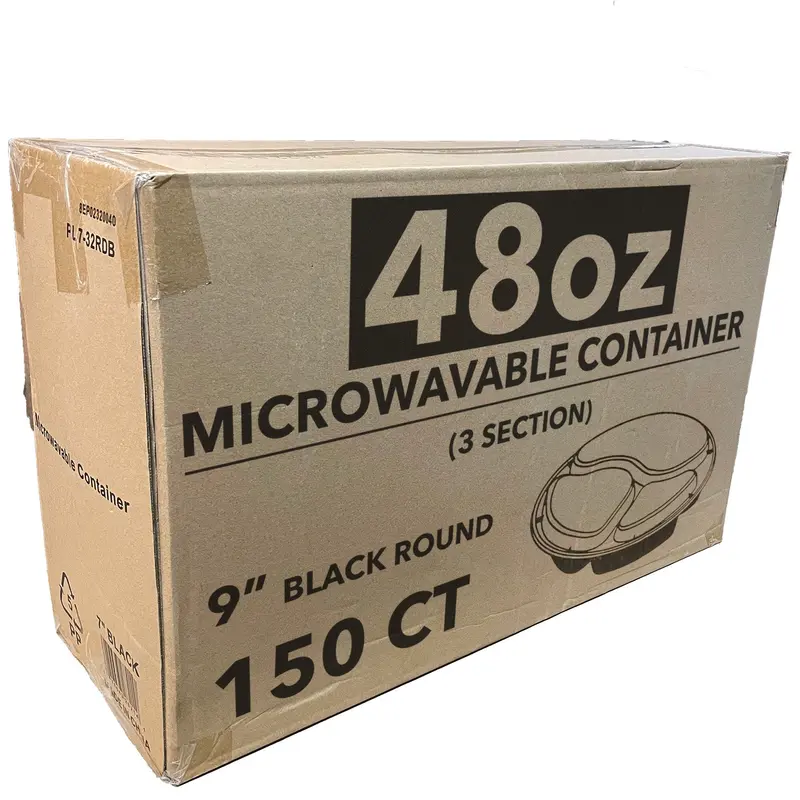 Wholesale 48 Oz Three-Compartment Disposable Plastic Containers With Clear Lids, 150 Per Case 1