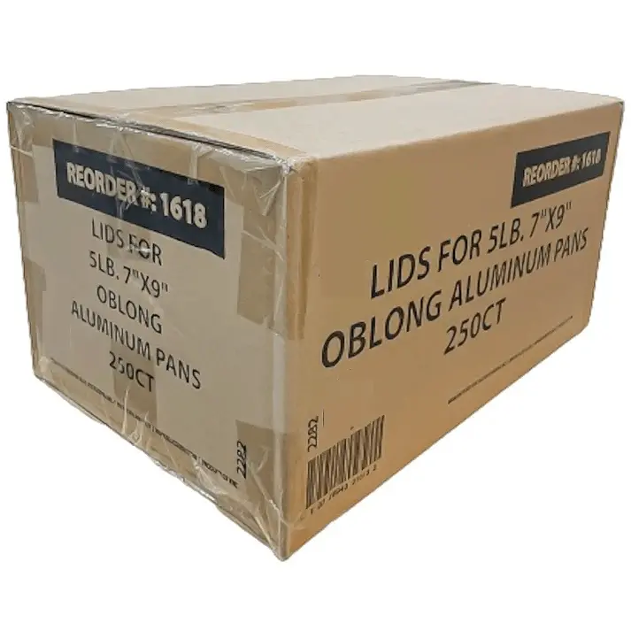 Wholesale 5 Lb Oblong Aluminum Pan Lid – Bendable Edge Design, 250 Per Case 1