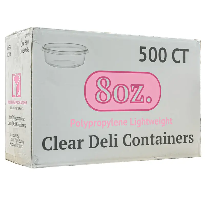 Wholesale 8 Oz Lightweight Plastic Deli Containers With Lids – 500 Per Case 1