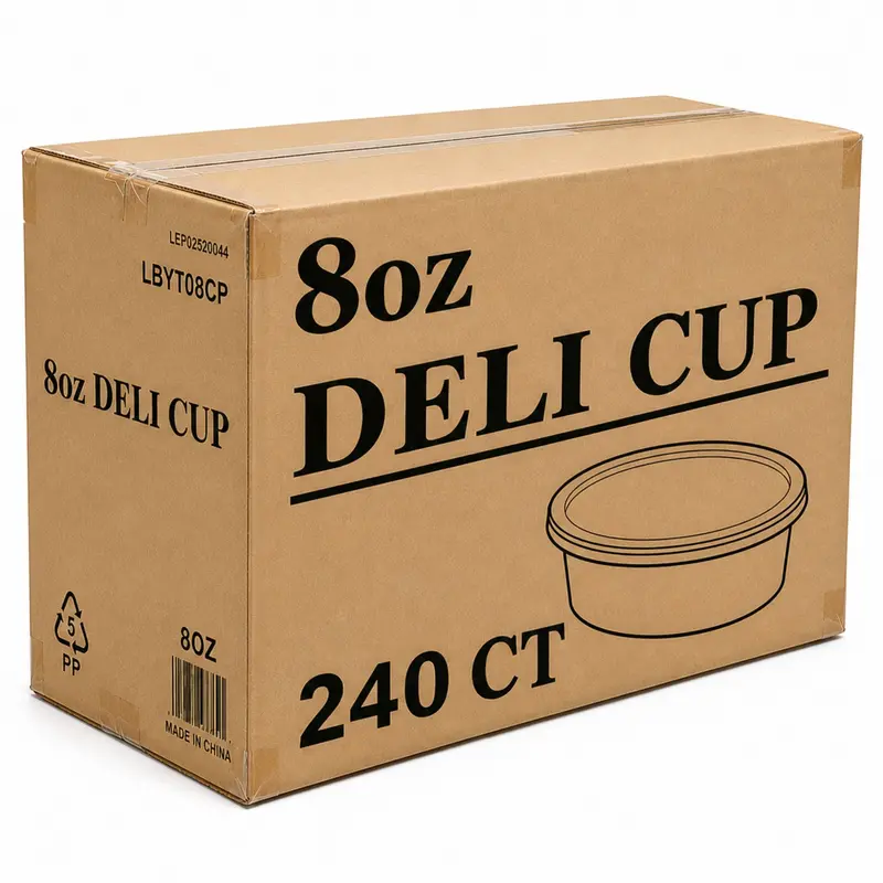 Wholesale 8 Oz Portion-Control Plastic Deli Containers With Lids (240 Per Case) 1