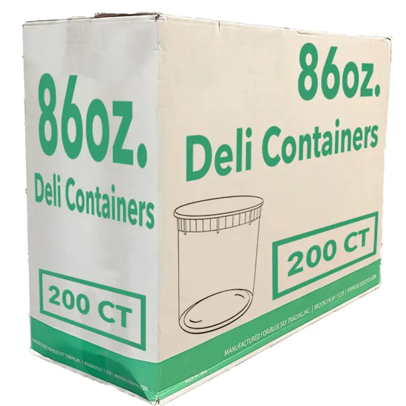 Wholesale 86 Oz Heavyweight Plastic Deli Containers With Snap-On Lids (200 Per Case) 1