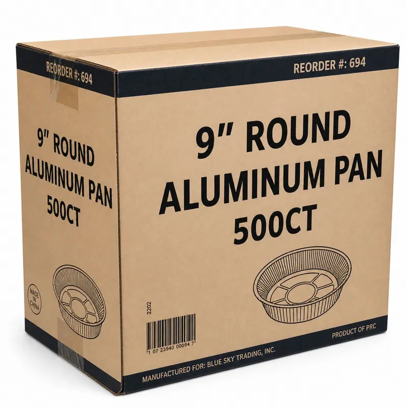 Wholesale 9-Inch Round Aluminum Foil Pans – Durable Disposable Baking Trays (500 Per Case) 1