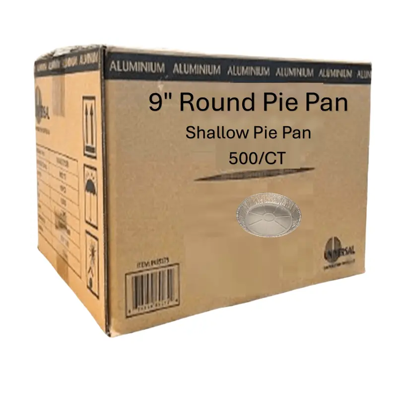 Wholesale 9" Shallow Disposable Aluminum Pie Pans, 500 Per Case 1