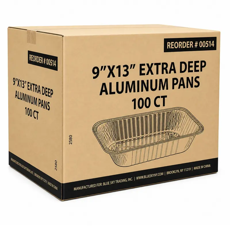 Wholesale 9X13 Inch Extra-Deep Extra-Heavy Aluminum Roasting Pans (100 Per Case) 1