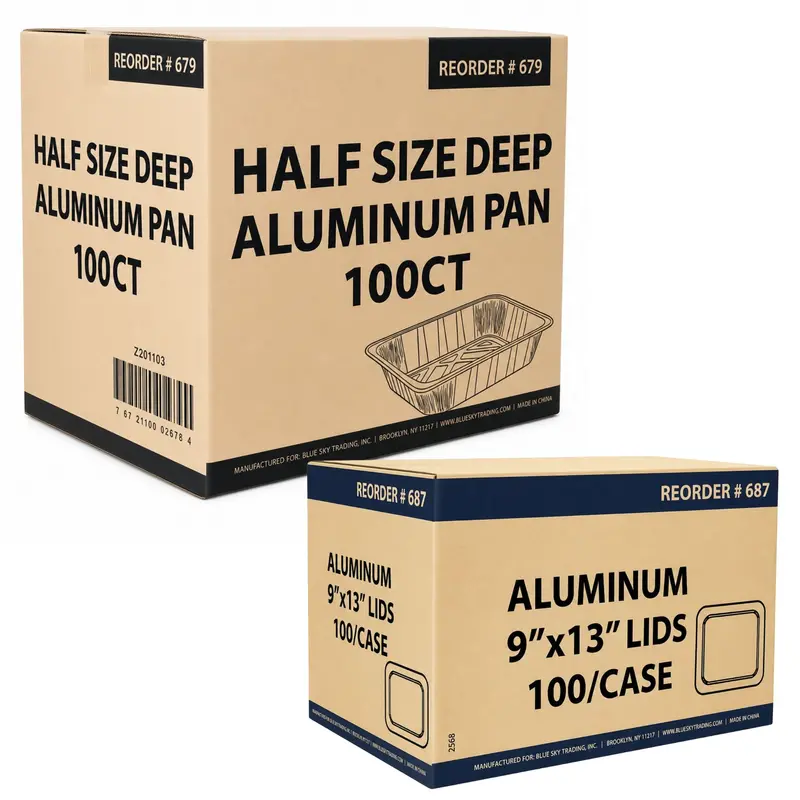 Wholesale 9×13-Inch Half-Size Aluminum Foil Roasting Pans With Secure-Fit Lids 1