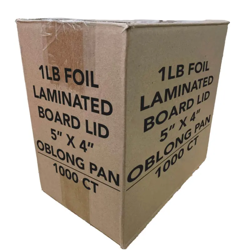 Wholesale Board-Style Lids For 1 Lb Aluminum Oblong Pans (5.5" × 4"), 1000 Per Case 1