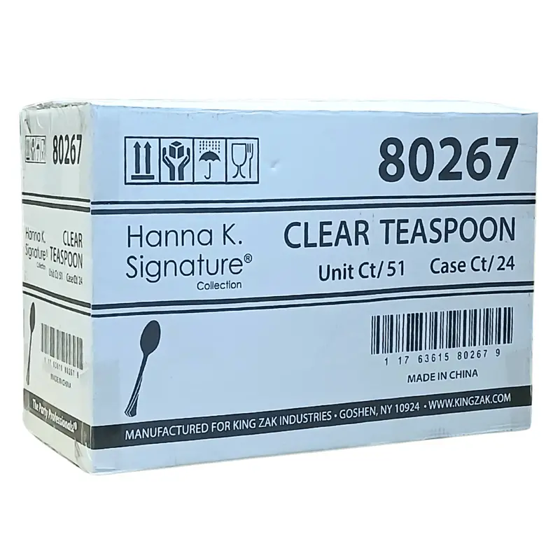 Wholesale Clear Heavyweight Plastic Teaspoons – 1224 Per Case 1
