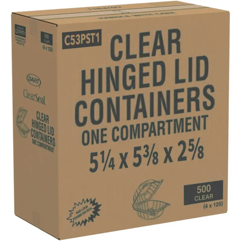 Wholesale Dart C53Pst1 Clear Hinged Plastic Food Containers – Seal-Tight Design (500 Per Case) 1