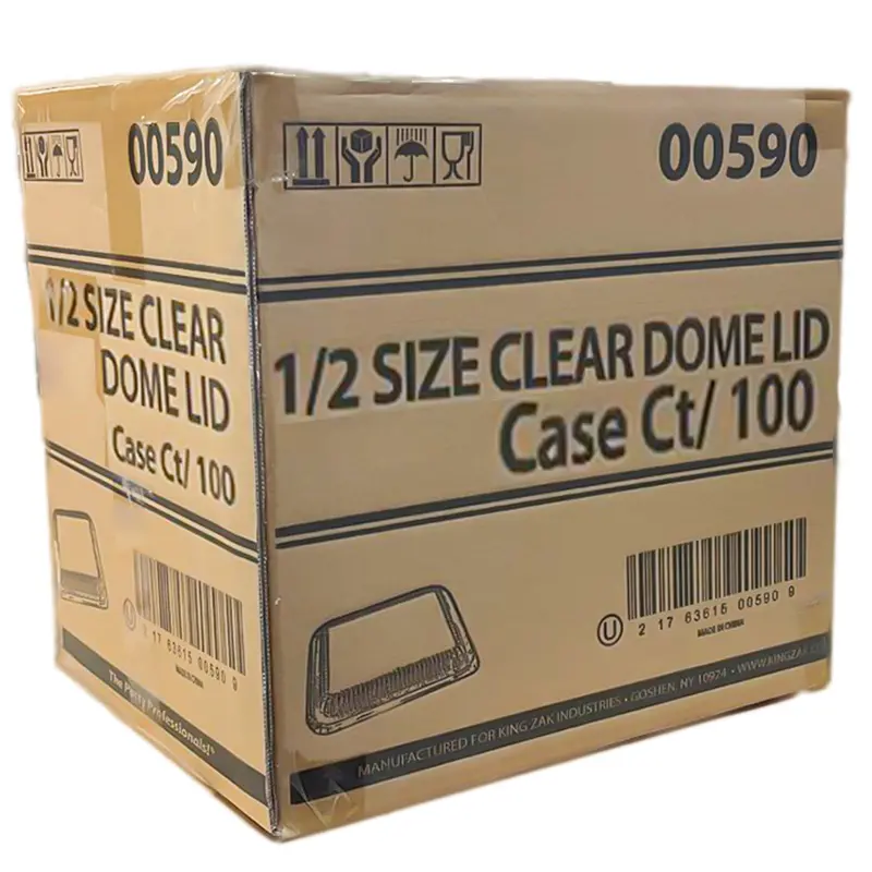 Wholesale Dome-Style Plastic Lids For 9X13 Inch Aluminum Half-Sheet Pans (100 Per Case) 1