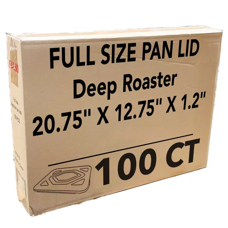 Wholesale Full-Size Aluminum Roasting Pan Lids – Fits Deep & Shallow Pans (100 Per Case) 1