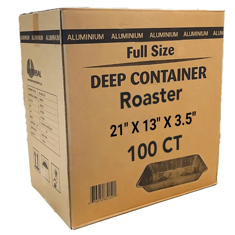 Wholesale Full-Size Deep Aluminum Roasting Pans – Heavy-Duty Disposable (100 Per Case) 1