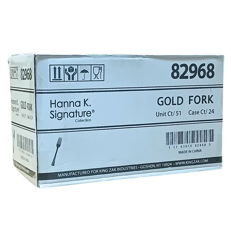 Wholesale Gold Heavyweight Plastic Forks – 1224 Per Case 1