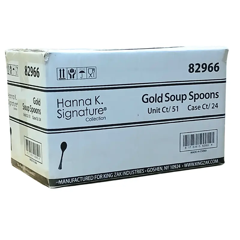 Wholesale Gold Heavyweight Plastic Soup Spoons – 1224 Per Case 1