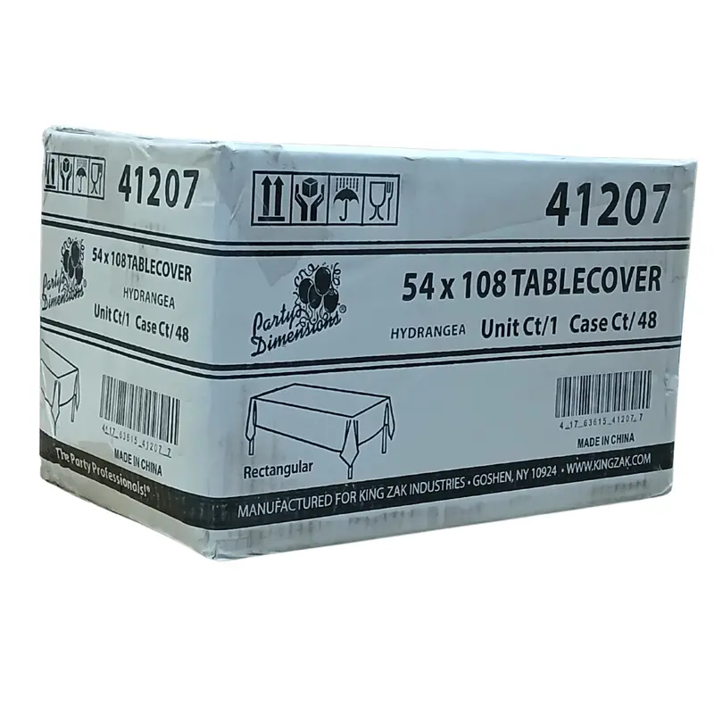 Wholesale Hydrangea Blue Disposable Tablecloth – 54" X 108" (48 Per Case) 1