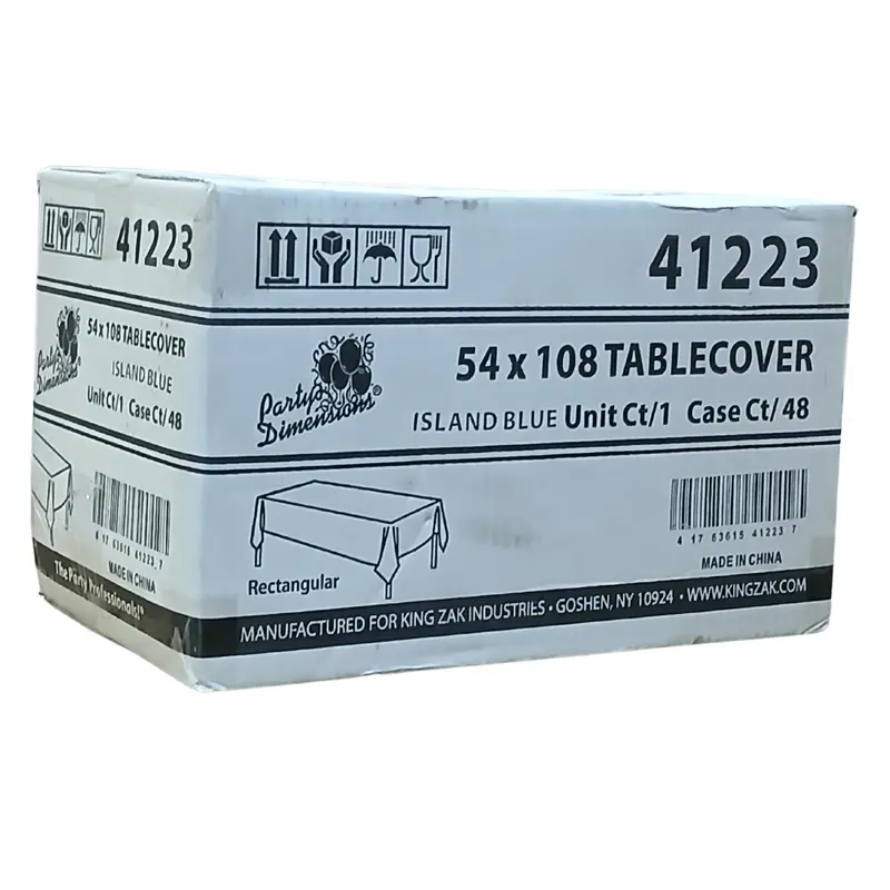 Wholesale Island Blue Disposable Table Cover – 54" X 108" (48 Per Case) 1