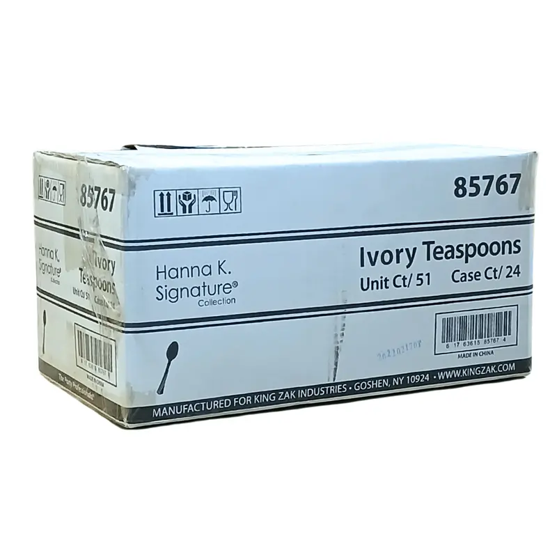 Wholesale Ivory Heavyweight Plastic Teaspoons – 1224 Per Case 1