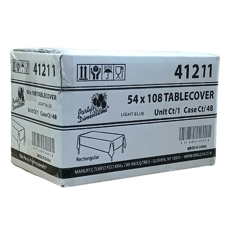 Wholesale Light Blue Disposable Rectangular Table Cover – 54" X 108" (48 Per Case) 1