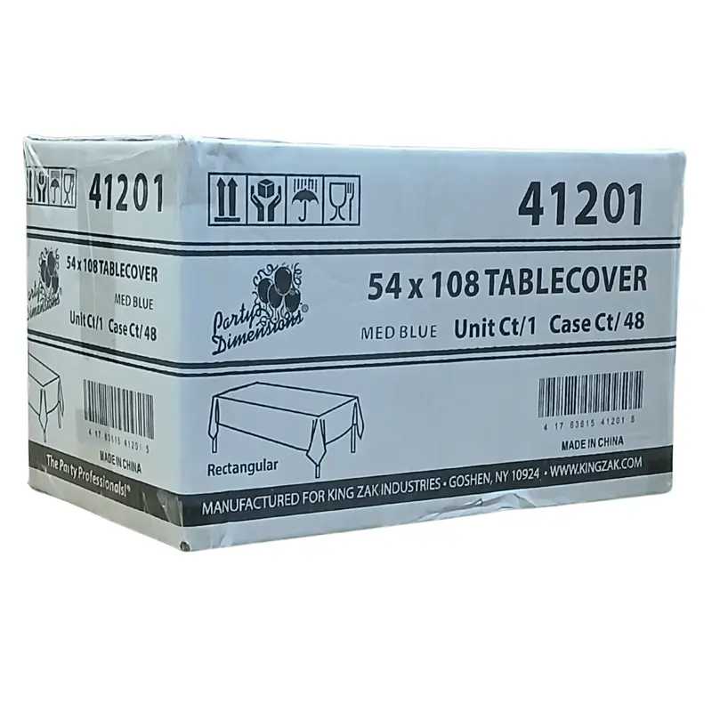 Wholesale Medium Blue Disposable Tablecloth – 54" X 108" (48 Per Case) 1
